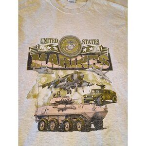 Vintage Marines T Shirt Large Department Of The Navy Tank Planes